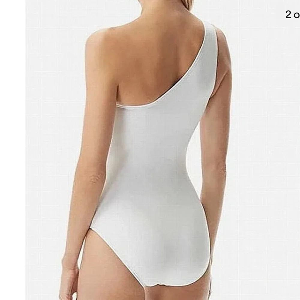 MICHAEL Michael Kors Iconic Solids One Shoulder One Piece Swimsuit size 6 NWT - Picture 2 of 3